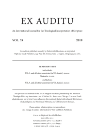 Cover image: Ex Auditu - Volume 35 9781725262386