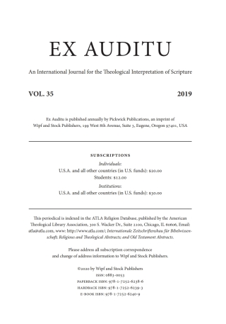 Cover image: Ex Auditu - Volume 35 9781725262386