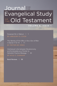 Imagen de portada: Journal for the Evangelical Study of the Old Testament, 6.1 9781725262560