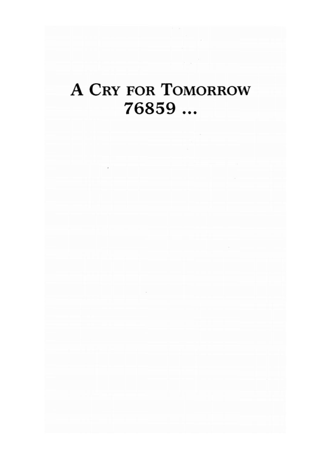 A Cry For Tomorrow 76859 …