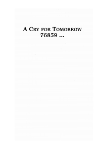 Cover image: A Cry For Tomorrow 76859 ... 9781725272422