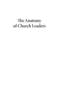 Cover image: The Anatomy of Church Leaders 9781725274907