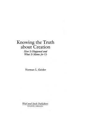 Cover image: Knowing the Truth About Creation 9781592441235