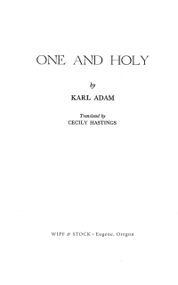 Cover image: One and Holy 9781725278158