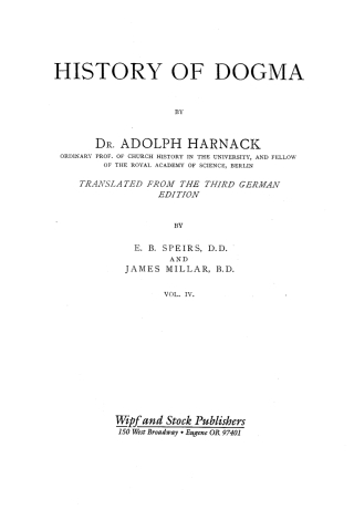 表紙画像: History of Dogma, Volume 4 9781725279148