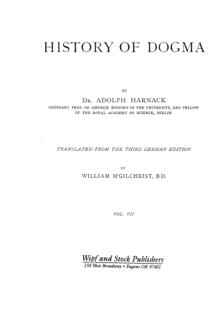 Omslagafbeelding: History of Dogma, Volume 7 9781725279261