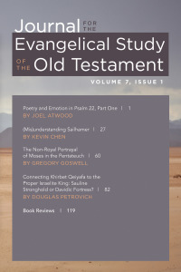 Cover image: Journal for the Evangelical Study of the Old Testament, 7.1 9781725286047