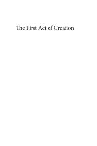 Cover image: The First Act of Creation 9781725287754
