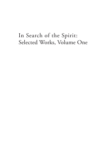 Imagen de portada: In Search of the Spirit: Selected Works, Volume One 9781725290525