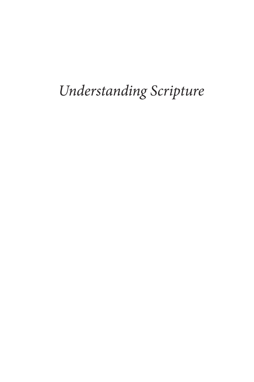 Understanding Scripture (eBook)