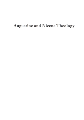 Cover image: Augustine and Nicene Theology 9781725292154