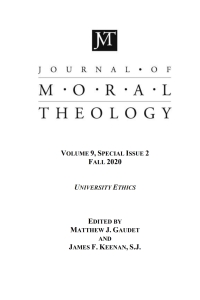 Omslagafbeelding: Journal of Moral Theology, Volume 9, Special Issue 2 9781725293724