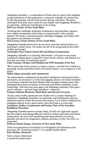 Cover image: Imagining Australia 9781741143829