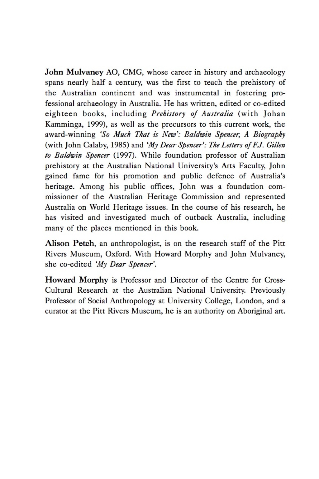 From the Frontier Outback letters to Baldwin Spencer