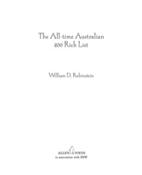 Imagen de portada: The All-Time Australian 200 Rich List 9781741141870