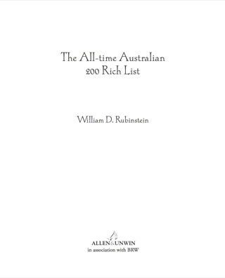 表紙画像: The All-Time Australian 200 Rich List 9781741141870