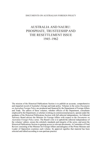 Cover image: Documents on Australian Foreign Policy 9781742237220