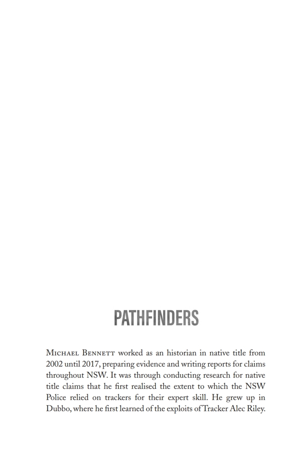 Pathfinders A history of Aboriginal trackers in NSW