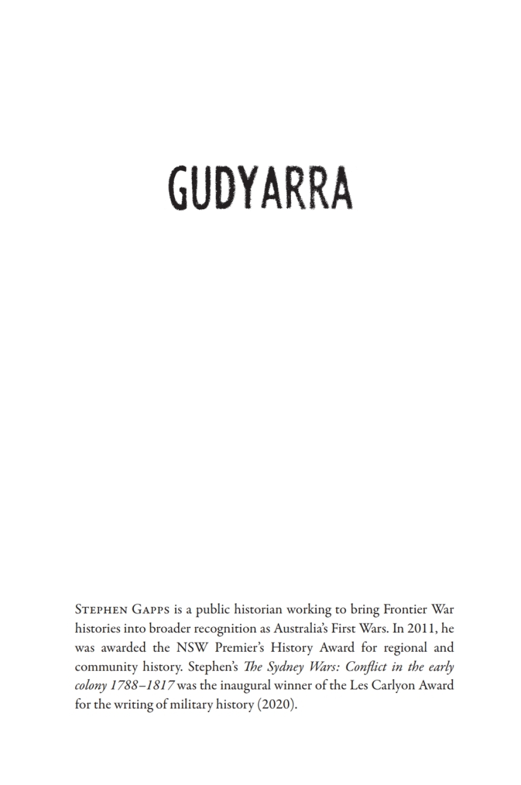 Gudyarra The First Wiradyuri War of Resistance — The Bathurst War, 1822–1824