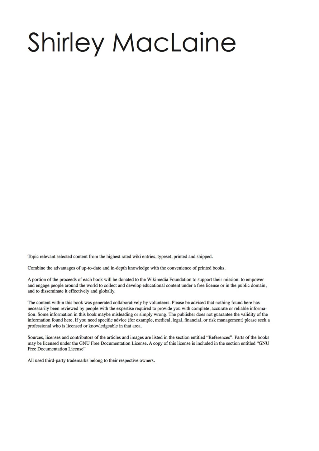 The Shirley MacLaine Handbook - Everything you need to know about Shirley MacLaine (eBook) - Emily Smith,