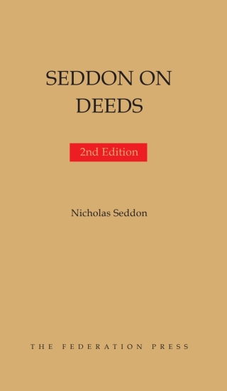 Cover image: Seddon On Deeds 1st edition 9781760024116