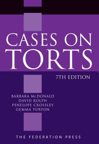 Imagen de portada: Cases on Torts 7th edition 9781760024512