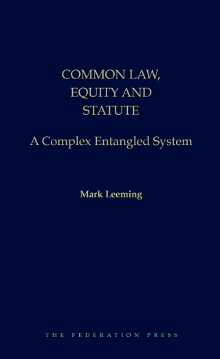 صورة الغلاف: Common Law, Equity and Statute: A Complex Entangled System 1st edition 9781760024574