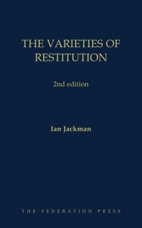Imagen de portada: The Varieties of Restitution 2nd edition 9781760021320