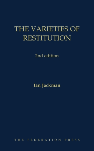 Cover image: The Varieties of Restitution 2nd edition 9781760021320