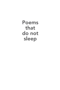 Cover image: Poems That Do Not Sleep 9781760990251