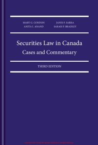 Cover image: Securities Law in Canada: Cases and Commentary 3rd edition 9781772550672