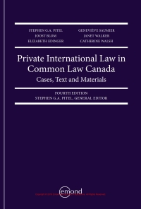 Cover image: Private International Law in Common Law Canada: Cases, Text and Materials 4th edition 9781552396544