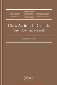 Imagen de portada: Class Actions in Canada: Cases, Notes, and Materials 1st edition 9781772554373