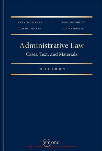 Cover image: Administrative Law: Cases, Text, and Materials 8th edition 9781772555264