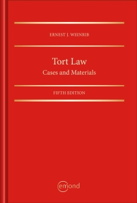 Imagen de portada: Tort Law: Cases and Materials 5th edition 9781772555790