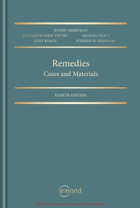 Cover image: Remedies: Cases and Materials 8th edition 9781772556988