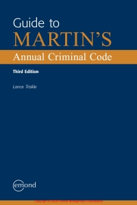 Imagen de portada: Guide to Martin's Annual Criminal Code 3rd edition 9781772557411