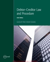 Cover image: Debtor–Creditor Law and Procedure 6th edition 9781772559774
