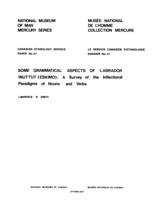 Imagen de portada: Some grammatical aspects of Labrador Inuttut (Eskimo) 9781772822007