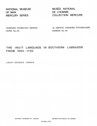 Imagen de portada: Inuit language in southern Labrador from 1694-1785 / La langue inuit au Sud du Labrador de 1964 à 1785 9781772822281