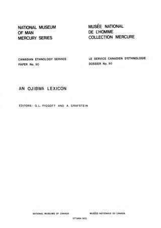 صورة الغلاف: Ojibwa lexicon 9781772822533