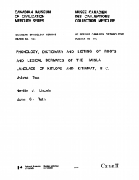 Imagen de portada: Phonology, dictionary and listing of roots and lexical derivates of the Haisla language of Kitlope and Kitimaat, B.C.: Volume 2 9781772822670