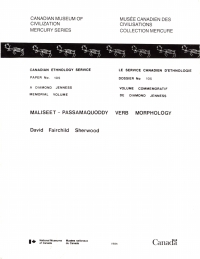 Cover image: Maliseet-Passamaquoddy verb morphology 9781772822694