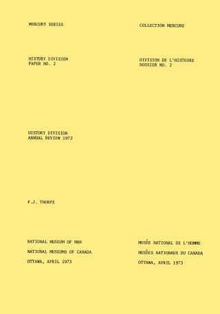 Cover image: History Division: annual review, 1972 9781772823790