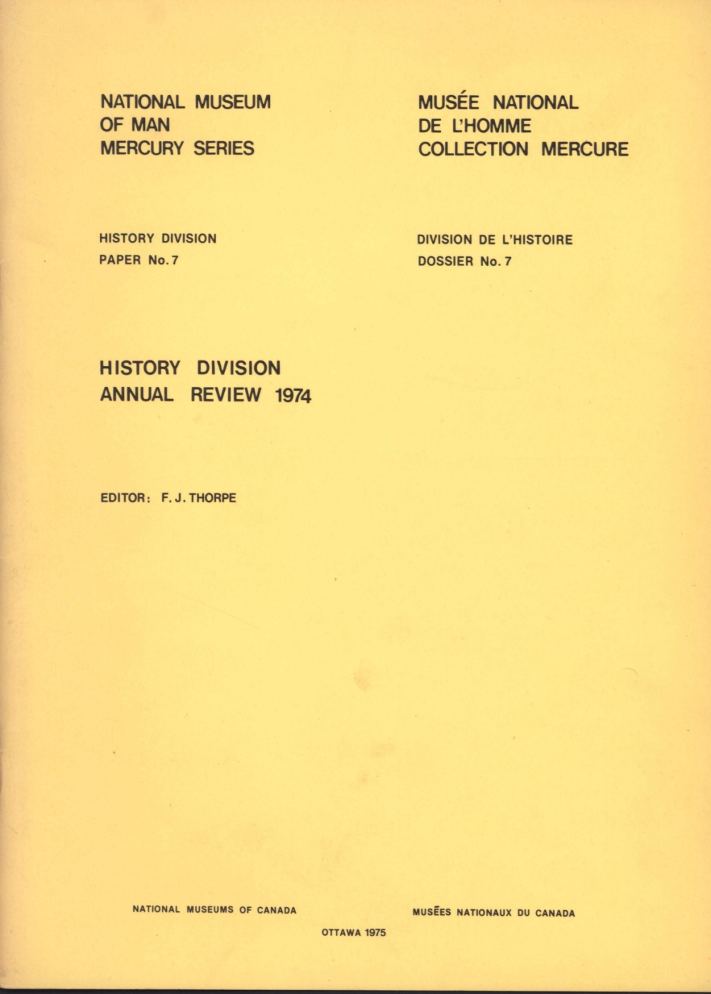 History Division: annual review, 1974