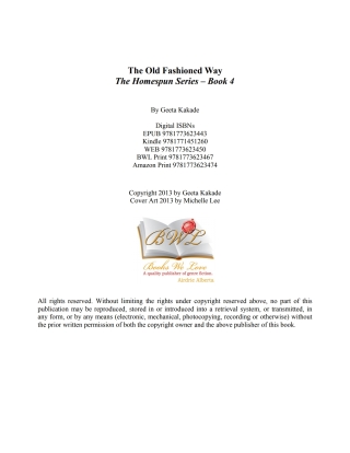 Cover image: The Old Fashioned Way 9781773623467