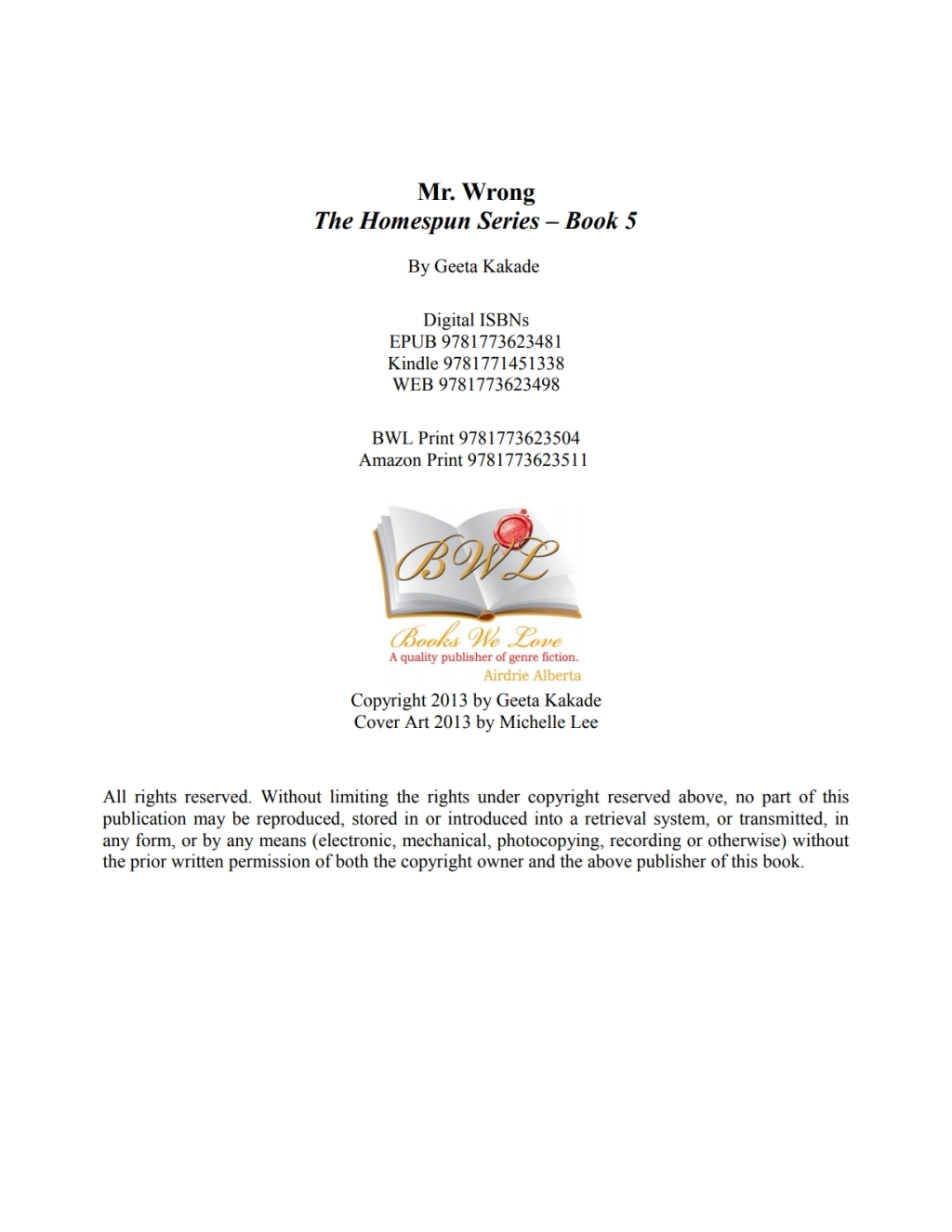 Mr Wrong (eBook)