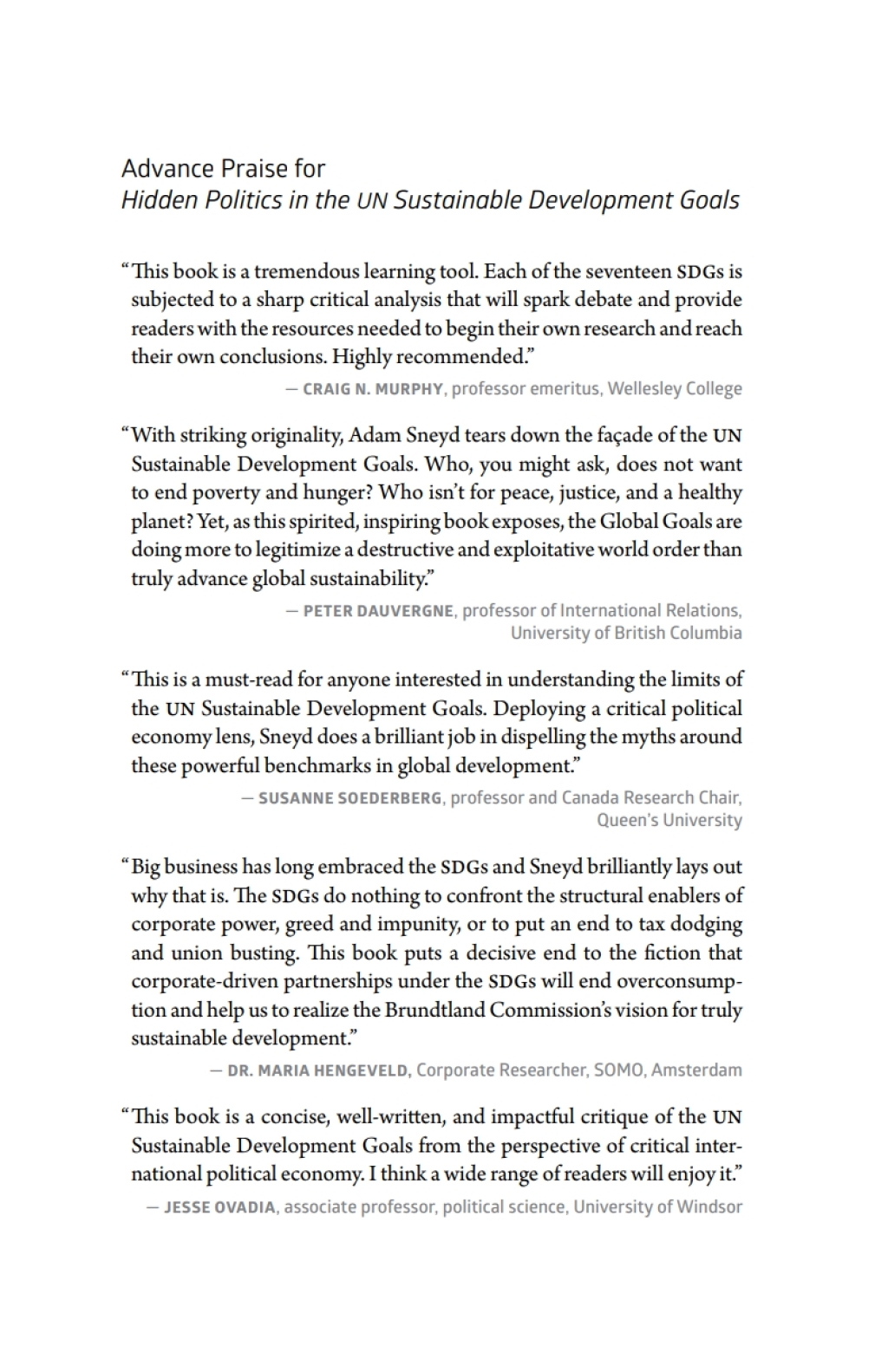 Hidden Politics in the UN Sustainable Development Goals