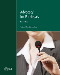 Cover image: Advocacy for Paralegals 3rd edition 9781774620786