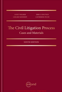 Cover image: Civil Litigation Process: Cases and Materials 9th edition 9781774621127